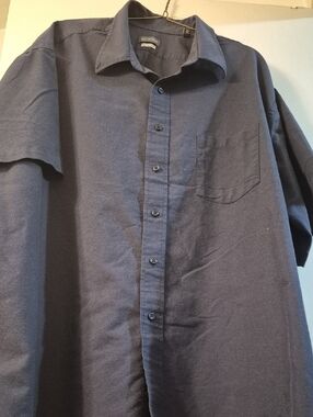 Van Heusen Navy Short Sleeve Button-Down Shirt